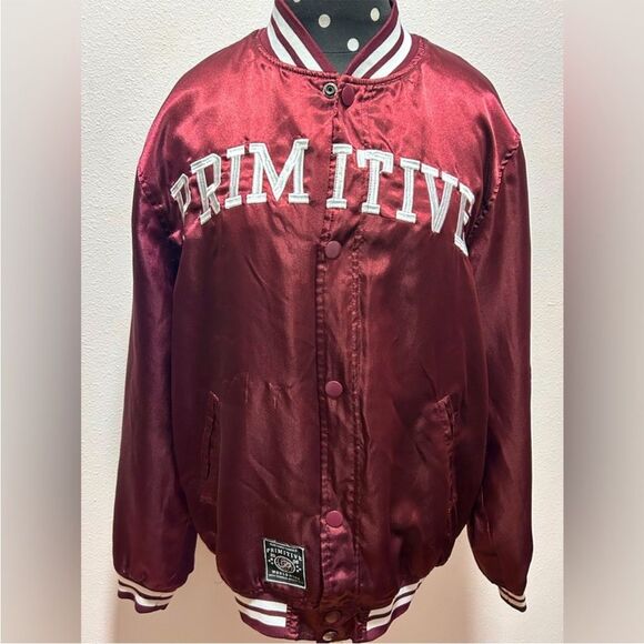 Primitive The Rival Satin Jacket in Burgundy Men Size M - Picture 4 of 8